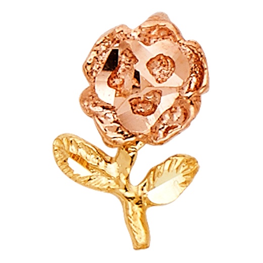 14K Gold Rose Charm Pendant - Ioka Jewelry