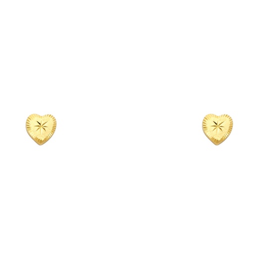 14K Gold Minimalist Heart Stud Earrings