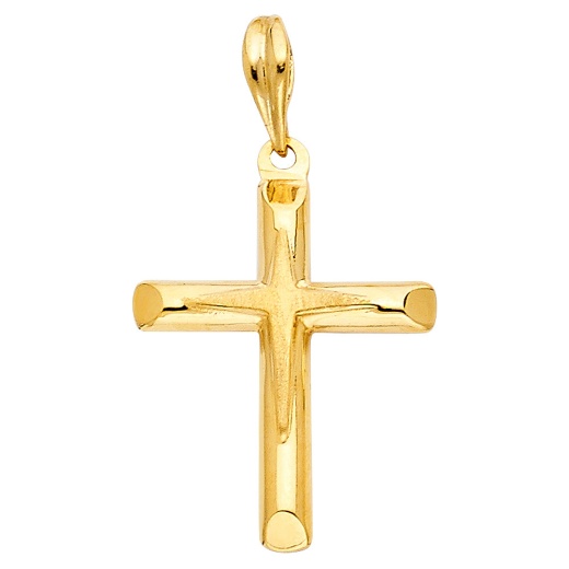 14K Gold Ioka Religious Cross Charm Pendant