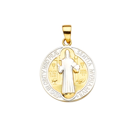 14K Gold Saint San Benito Religious Pendant