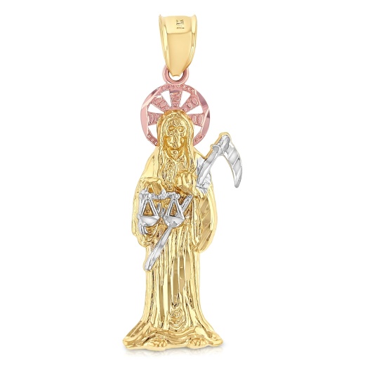 14K Gold Grim Reaper Religious Pendant - Ioka