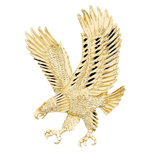 14K Gold Eagle Charm Pendant