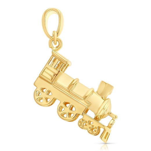 Ioka 14K Gold Train Charm Pendant