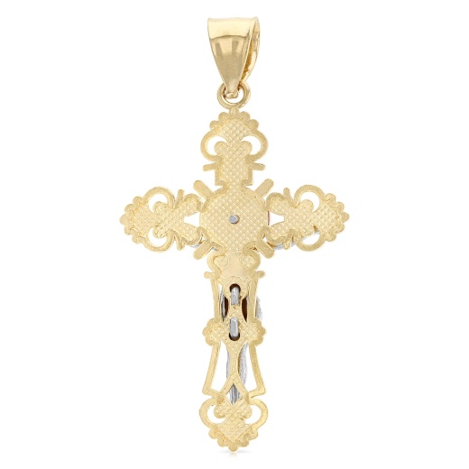 14K Gold Jesus Crucifix Cross Religious Pendant - Ioka
