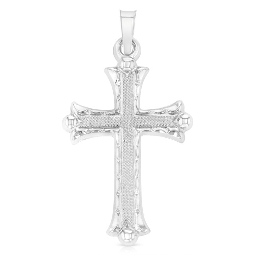 14K Gold Ioka Religious Cross Charm Pendant