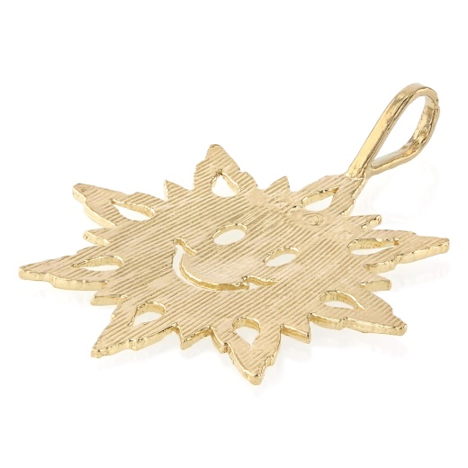 14K Gold Sun Charm Pendant