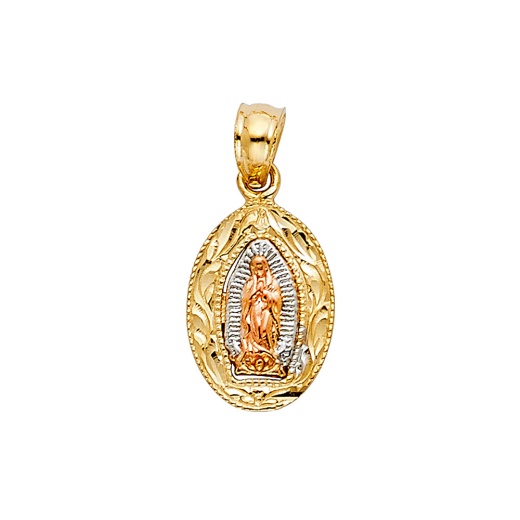 14K Gold Religious Guadalupe Charm Pendant