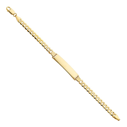 14K Solid Gold Cuban Id Bracelet - 8'