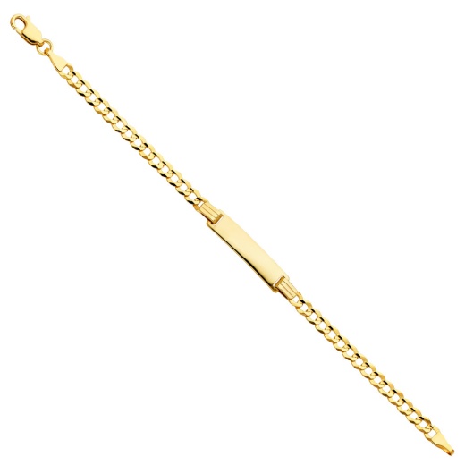 14K Solid Gold Cuban Baby Id Bracelet - 6 inches by Ioka