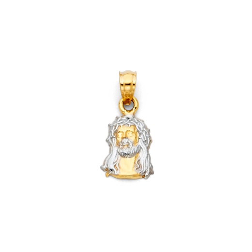 14K Gold Jesus Face Religious Pendant