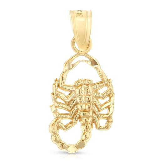 14K Gold Scorpion Charm Pendant