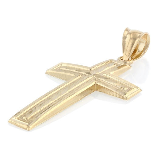 14K Gold Cross Religious Charm Pendant - Ioka Jewelry