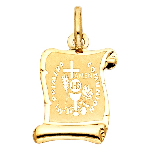 14K Gold Religious Communion Charm Pendant - Ioka