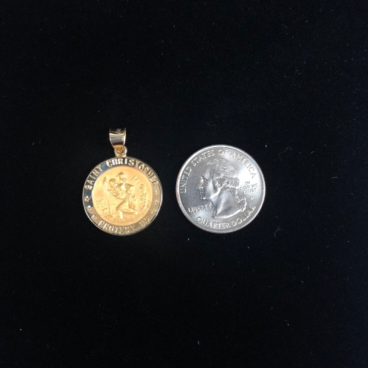 14K Gold St. Christopher Charm Pendant - Ioka