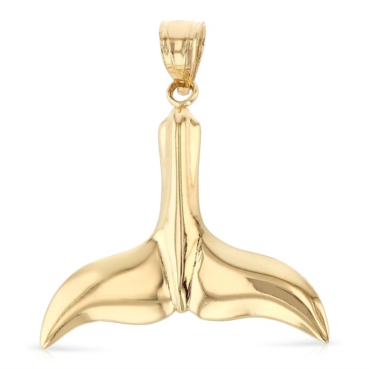 14K Gold Tail Of Dolphin Charm Pendant