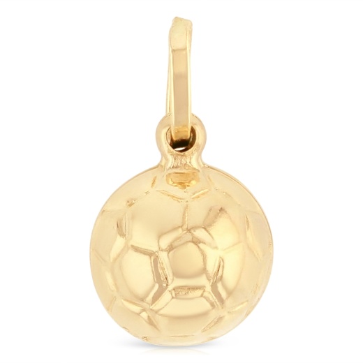 14K Gold Plain Soccer Ball Charm Pendant - Ioka