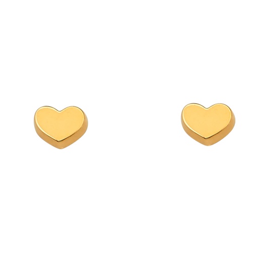 14K Gold Heart Stud Earrings - Ioka IG-01-801-0787