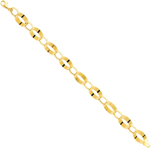 Ioka 14K Gold Light Fancy Hollow Bracelet - 7.5'