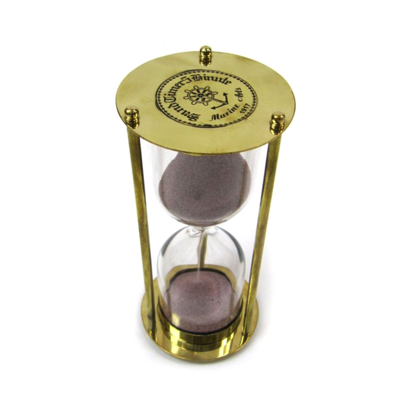 Brass 5-minute Hourglass, Purple Sand