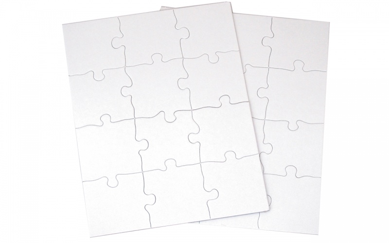 Inovart Puzzle-It Blank Puzzles 12 Piece 8-1/2" x 11" - 12 Per Package