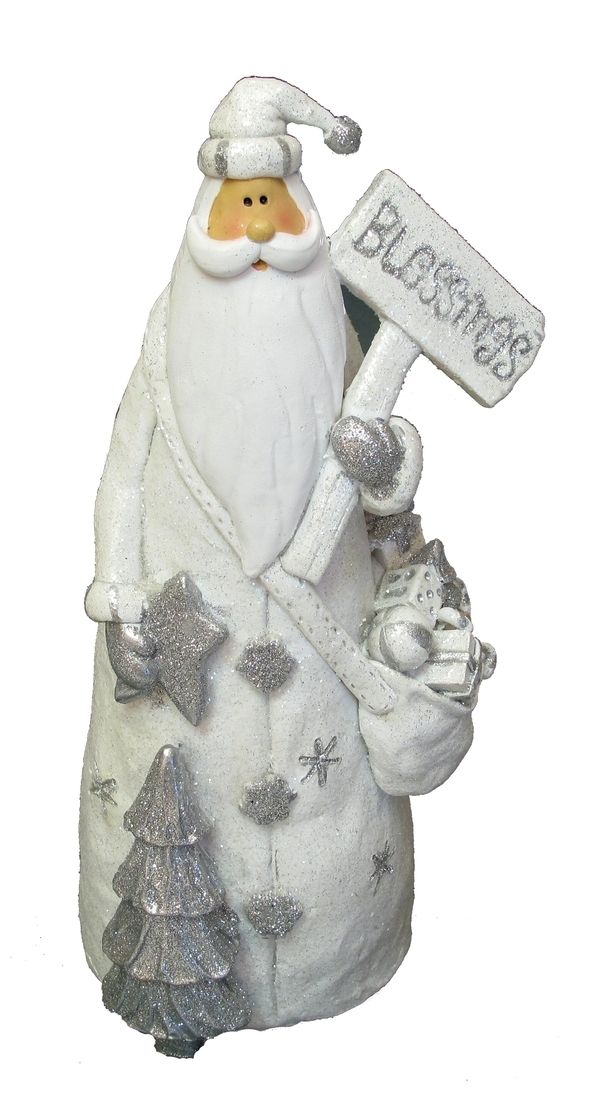 White Resin Santa "Blessing" Figurine