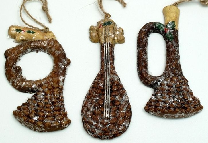 Paperstone Pinecone Ornaments Set Of Three