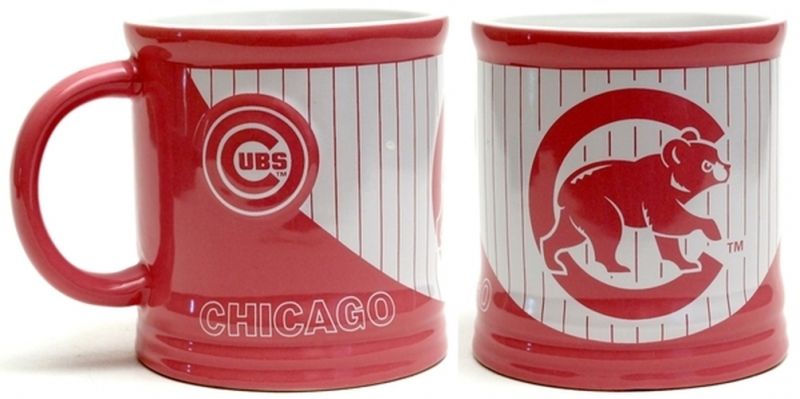 Mlb Chicago Cubs Pink Stripe Mug 15Oz