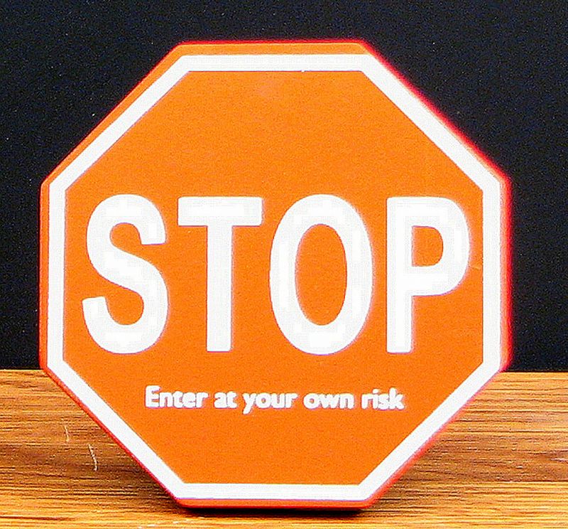 "Stop" Wood Cubical Sign