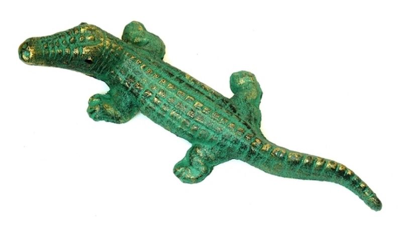 Cast Iron Greengold Alligators Set Of 2