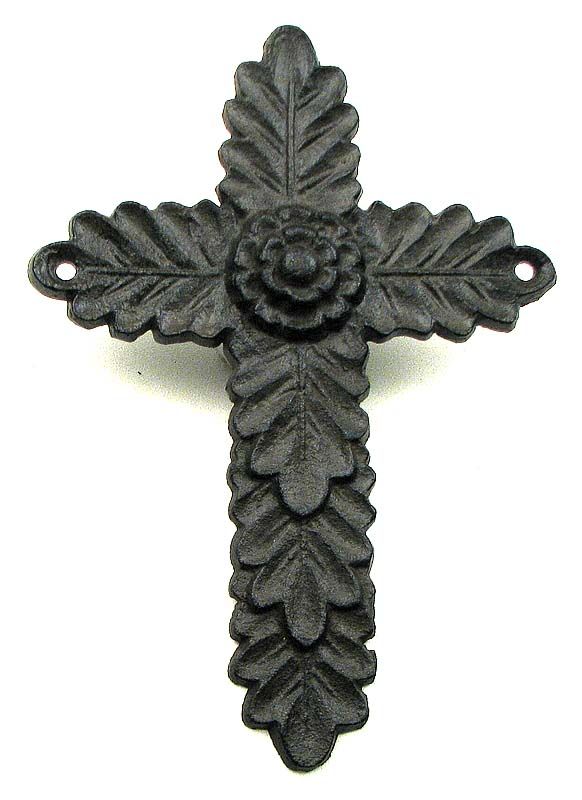 Antiqued Rust Cast Iron Cross Set Of 2