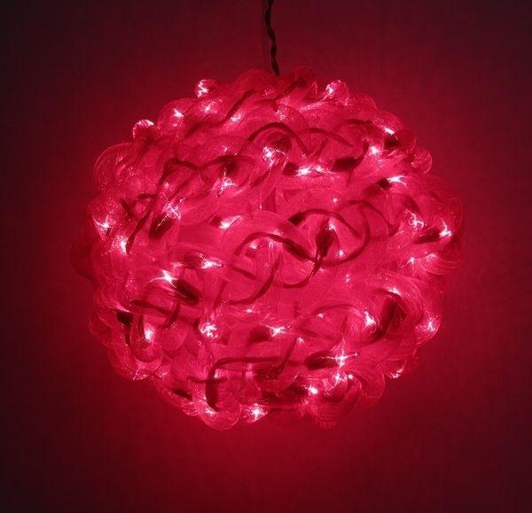 10'' Red Spun Tube Light Ball 1 Lights
