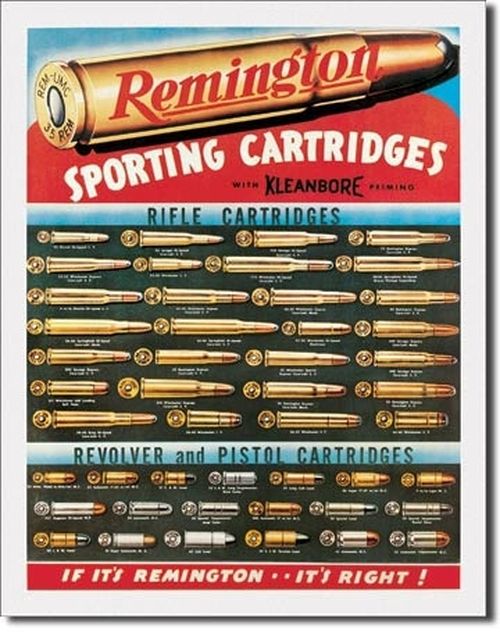 Tin Sign Remington Sporting Cartridges
