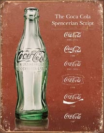 Tin Sign Coke - Script Heritage