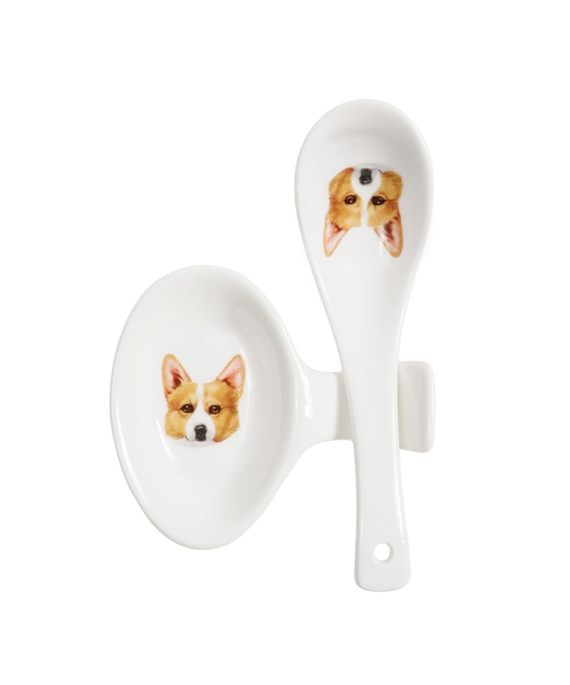 PetOrama Pet Portrait Porcelain Water Cup with Lid & Spoon - Bichon