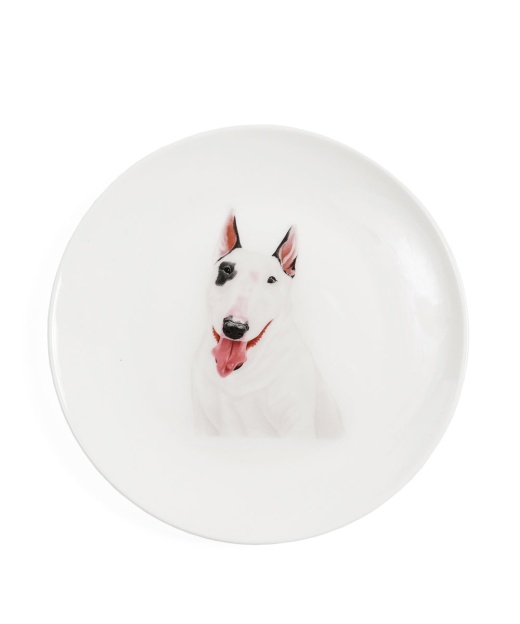 Petorama Pet Portrait Porcelain Middle Print 6" Plate - Bull Terrier