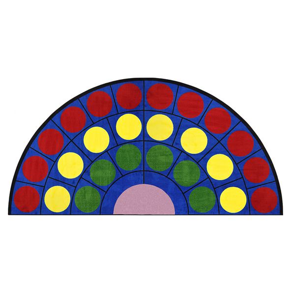 Lots Of Dots 13'2" Half Round Area Rug In Color Multi