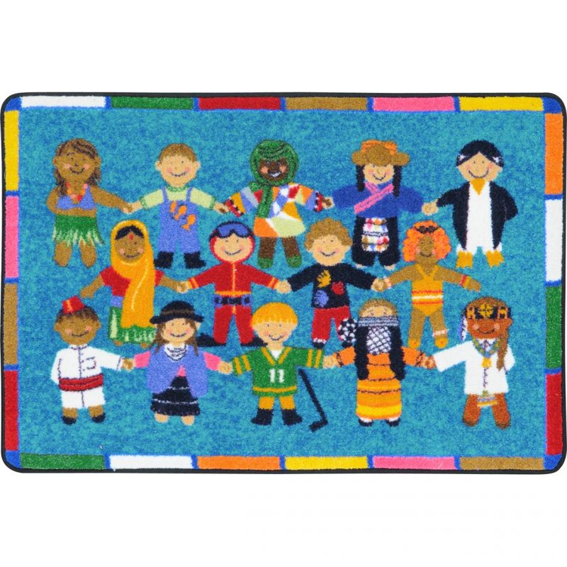 Hands Around The World 2'8" X 3'10" Area Rug In Color Multi