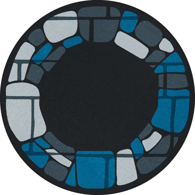 Biostones 5'4" Round Area Rug In Color Marine