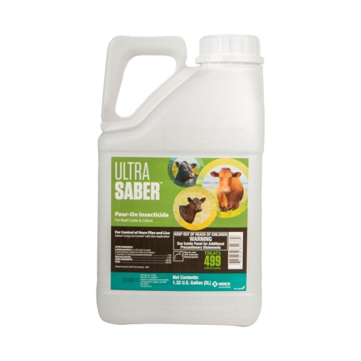 Ultra Saber Pour-On Insecticide, 5 Liters - Effective Control for Cattle