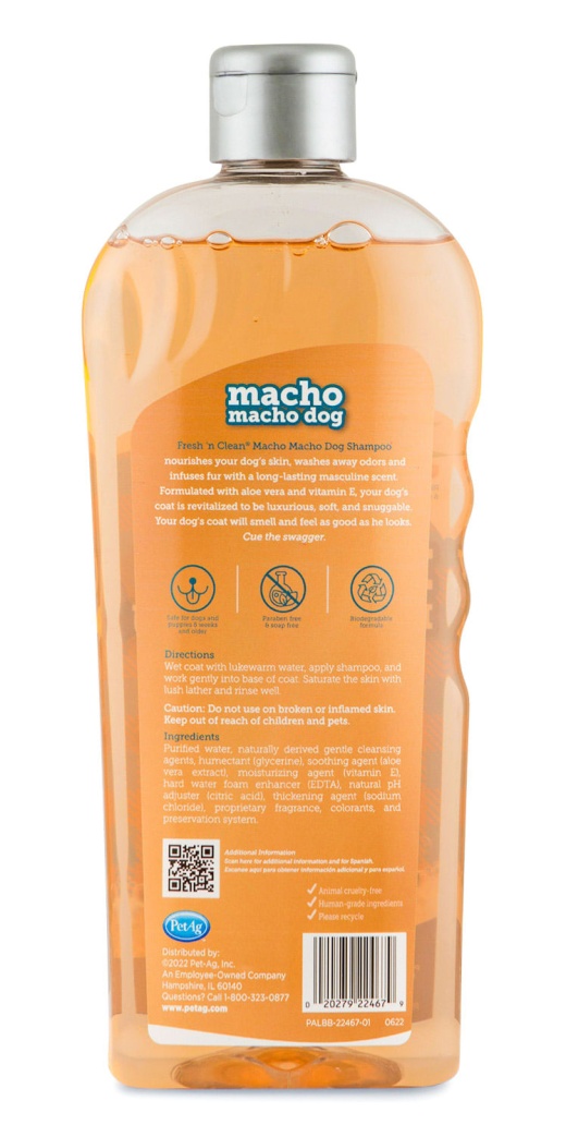 Fresh 'N Clean Macho Macho Dog Shampoo, 18 Oz