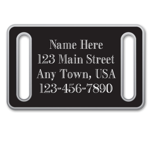 Jeffers Custom Personalized Engraved Slide-On Id Dog Tags Black / Large (2"L X 1-3/16"H)