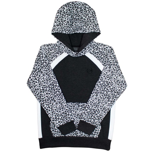 Hooey Savannah Ladies' Hoodie, Black & White Cheetah - Xxlarge