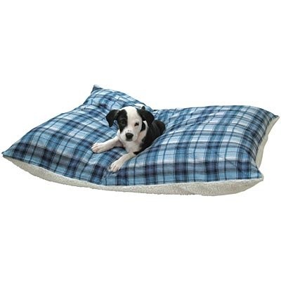 Topet Usa Blue Plaid Flannel Sherpa Pet Bed