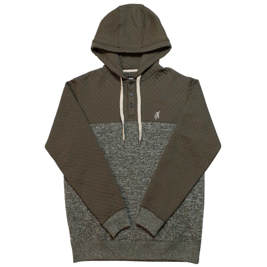 Hooey Jimmy Mens Hoodie - Brown Quilted