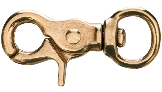 Solid Brass Trigger Snap with Round Swivel Eye - 5/8" x 2-3/4"