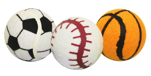 3-Pk Tennis Sports Balls Assorted 2.5 Inch