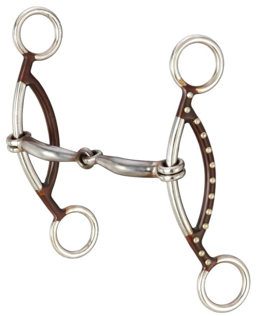 Antique Brown Dots Smooth Snaffle Gag by Jt International