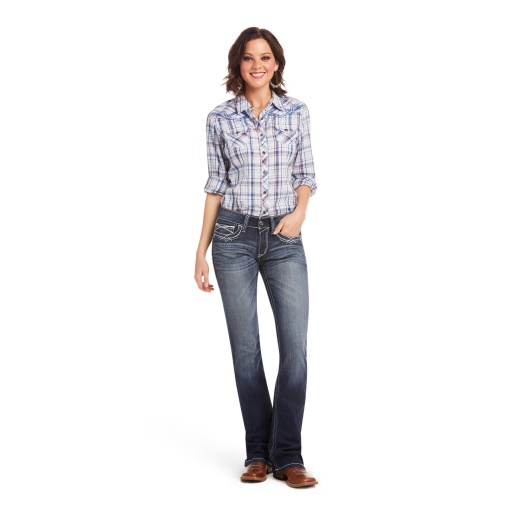 Ariat R.E.A.L. Mid Rise Boot Cut Jeans, Entwined Stitch 29 Long