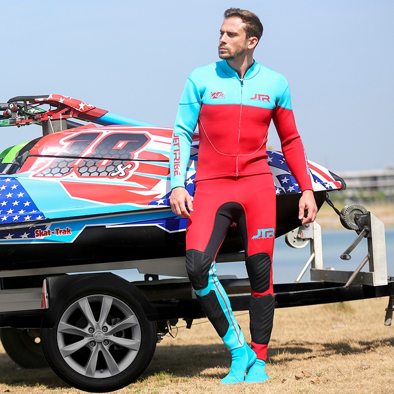 New Jtr Series 2-Pc Wetsuit - Red / Aqua