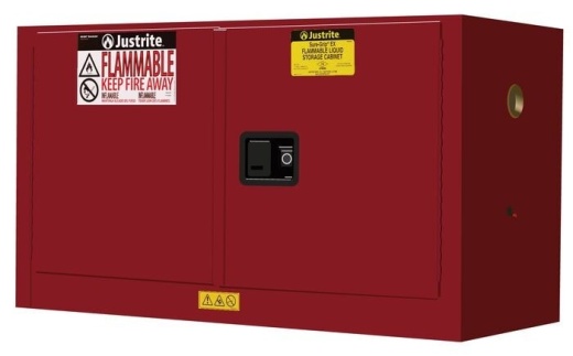 17 Gallon Flammable Safety Cabinet with 1 Shelf and 2 Doors - Sure-Grip Ex Piggyback